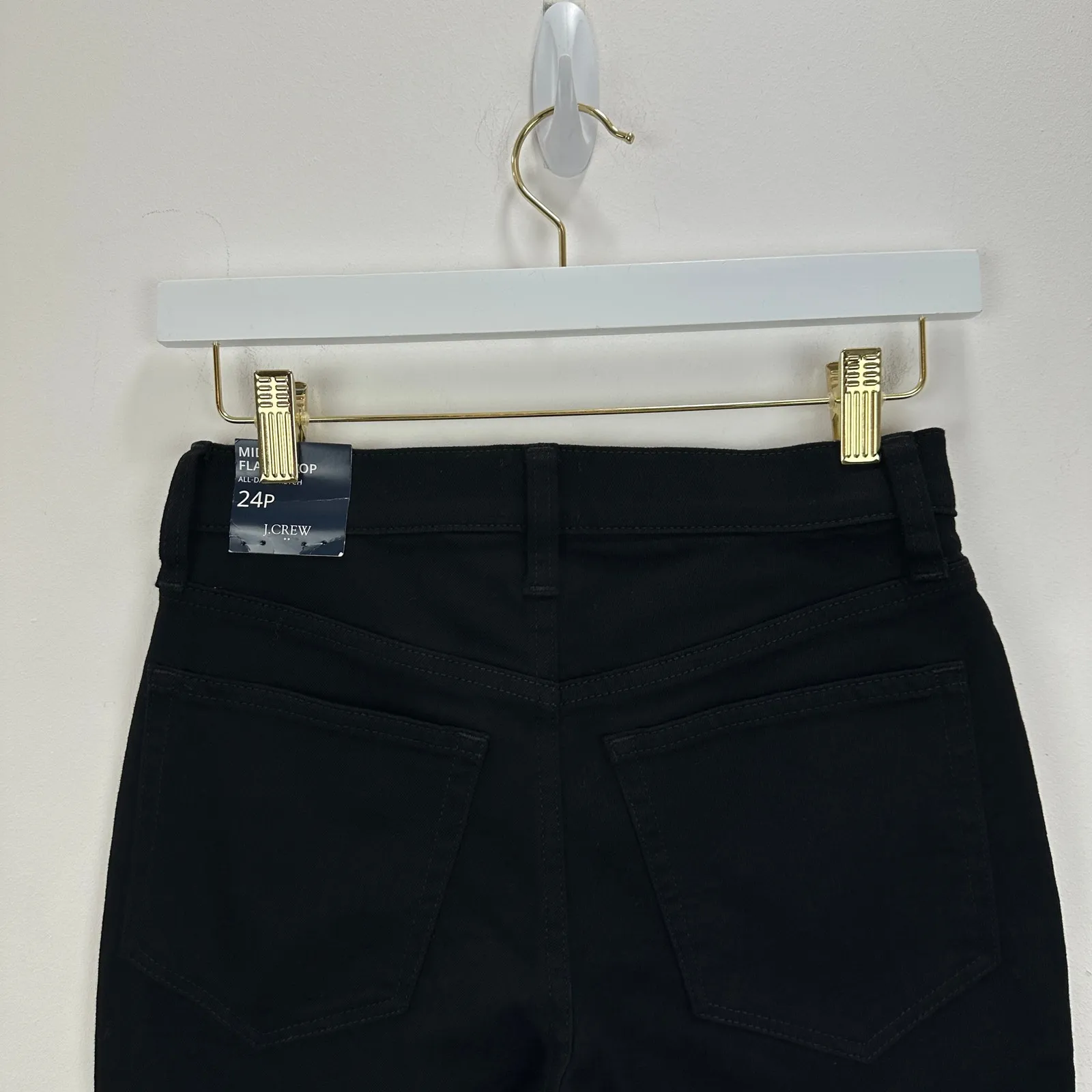 J.Crew Petite Flare Crop Jean All Day Stretch Black Mid Rise Classic US 24P NWT - Image 11