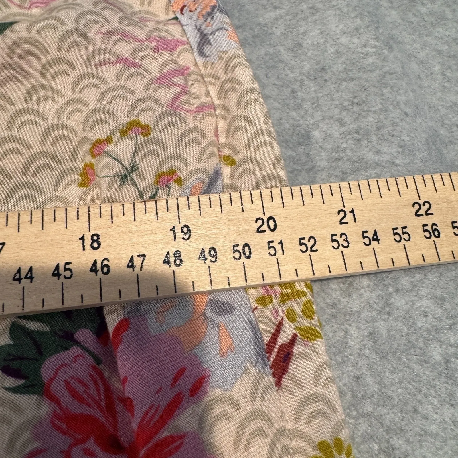 World Market Lounge Pants Womens S/M Tan Pink Coquette Romantic Tropical Floral Size M - Image 13