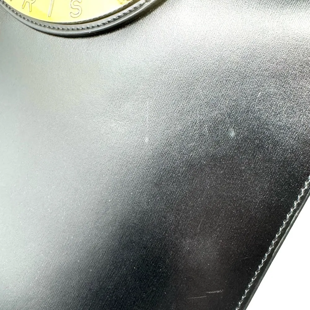 Celine 2-Way Black Leather Smooth Crossbody Top Handle Bag - Image 8