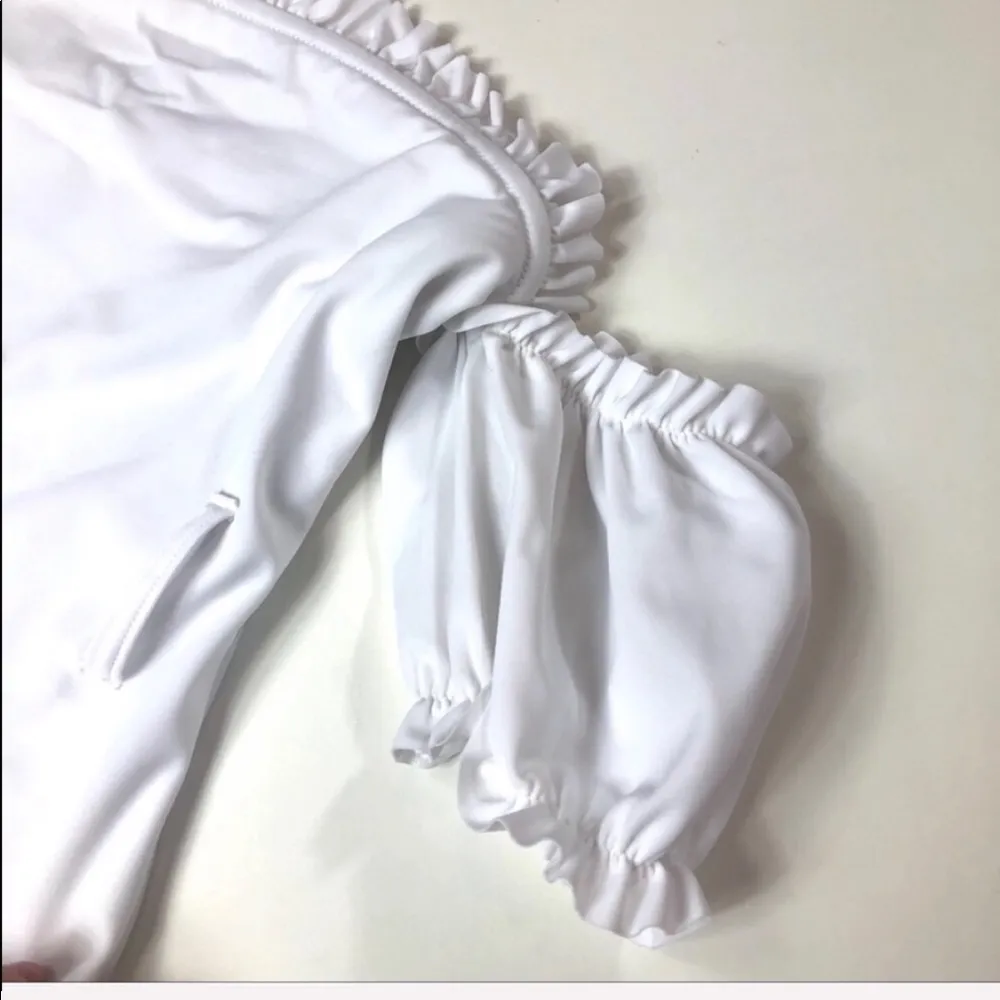 Something Navy one piece off shoulder swimsuit - Image 6