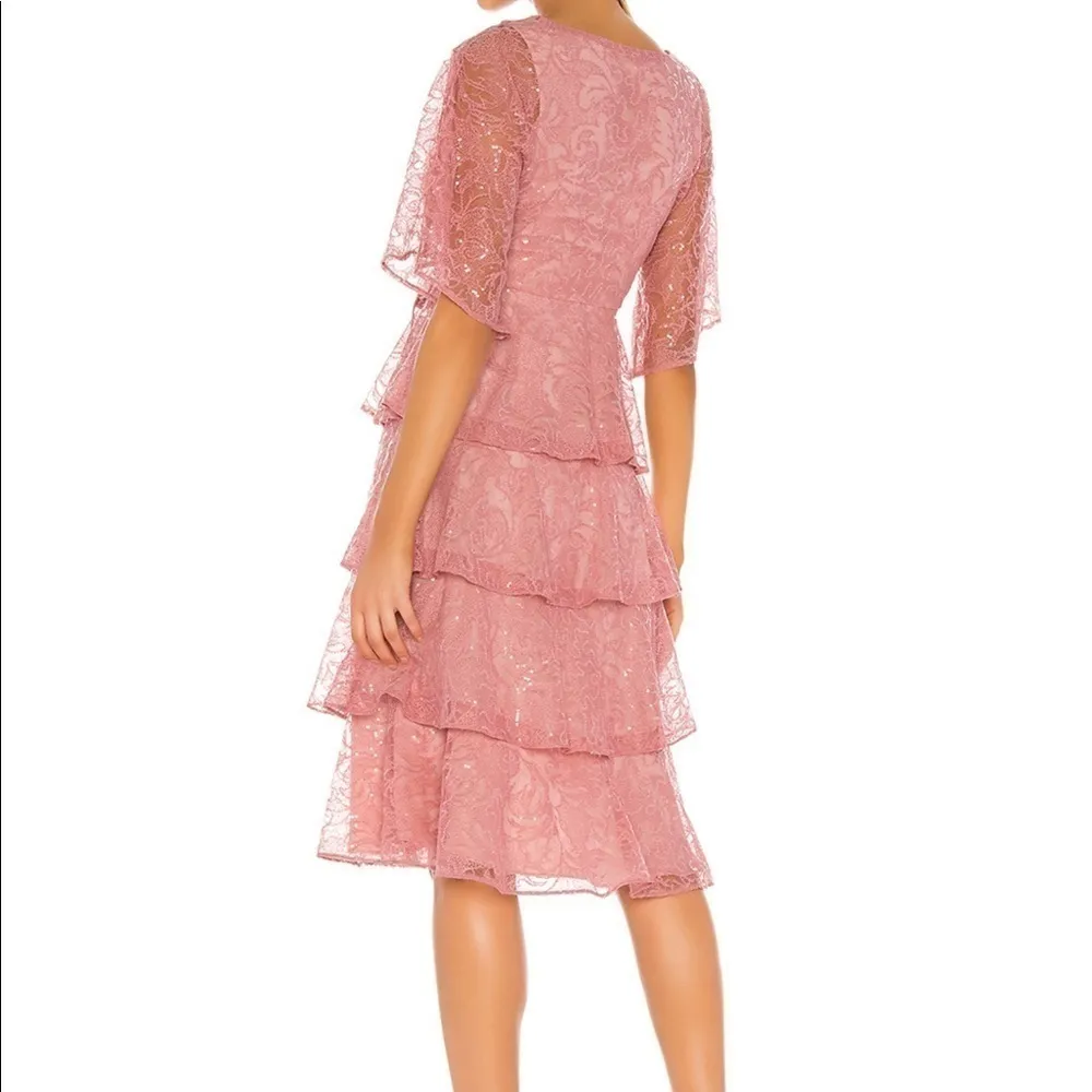 NWT TULAROSA Autumn Dress Lace Sequin Dusty Rose L - Image 3
