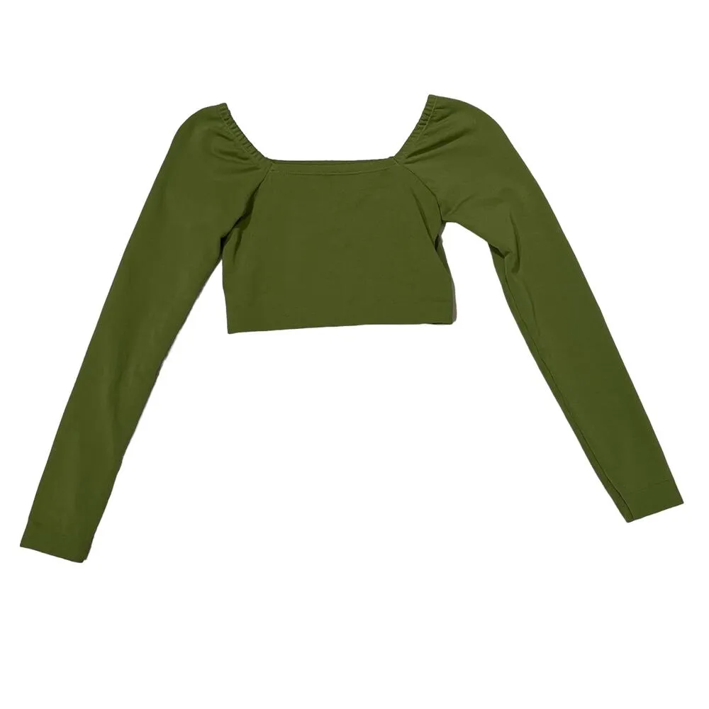 Fabletics  Cropped Long Sleeve Top - Green - XS - Image 5