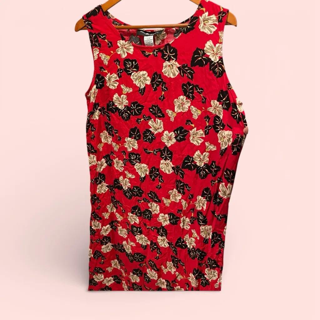 Cute vintage 80s-90s bright cheery floral tropical sun dress breezy flowy beach - Image 2