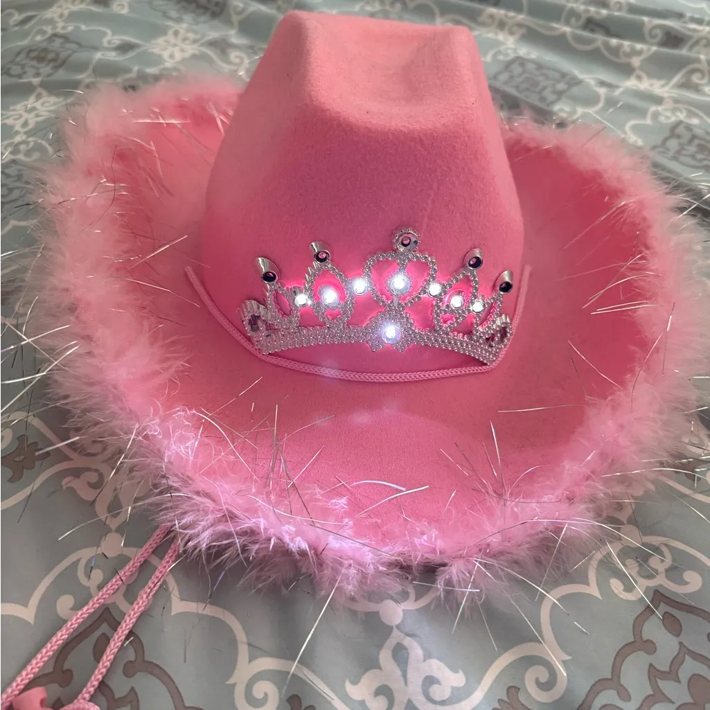 Pink Cowgirl Hat with Silver Tiara - Image 5