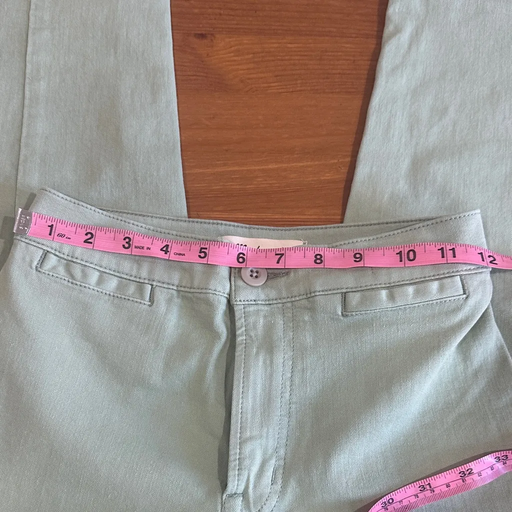 Madewell Light Green Denim Pants EMMETT WIDE LEG CROP - Image 9
