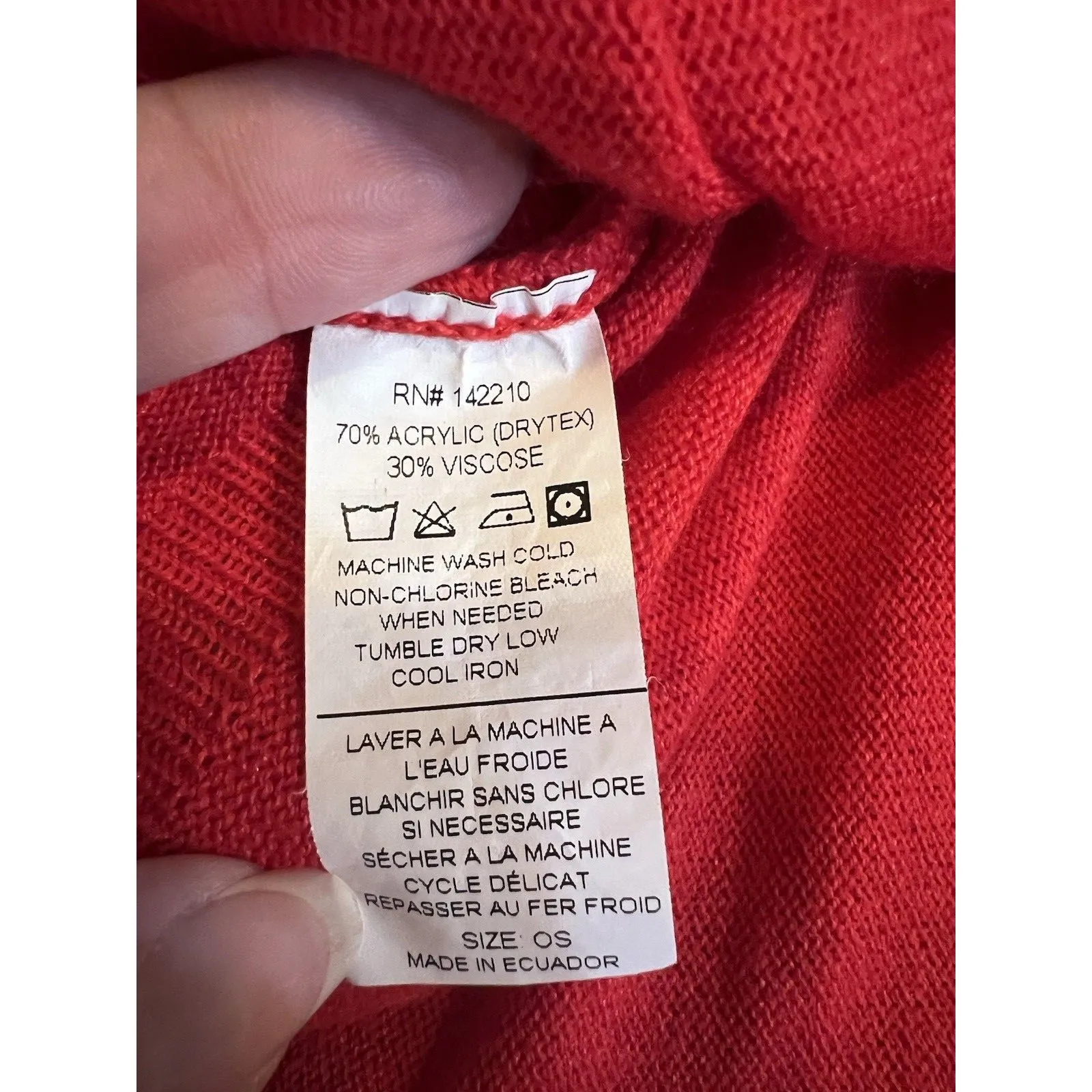 Mer Sea Catalina Sweater One Size Red Oversized Acrylic Blend Mer - Image 8