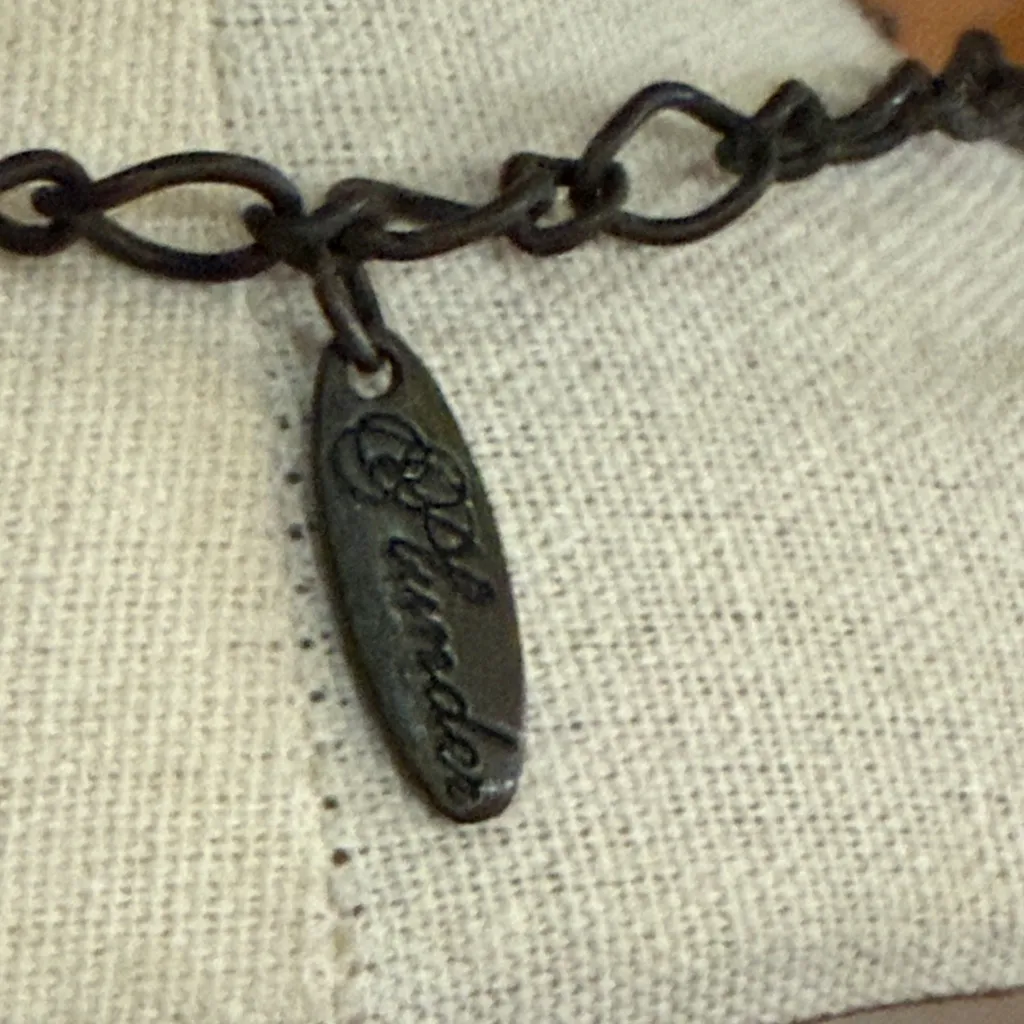 Plunder long faux pear and rhinestone circle geometric pendant necklace White - Image 4