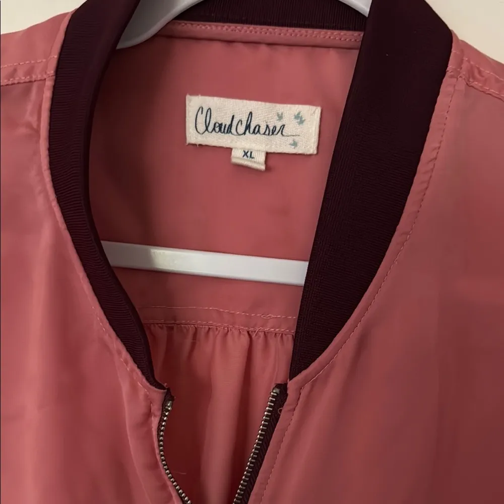 Cloud Chaser Pink Bomber Jacket with Elasticized Waistband - Image 2