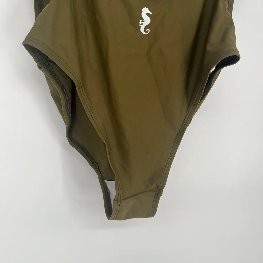 Sunny Co. Clothing Olive The Pamela One Piece Swimsuit Size Medium Green - Image 9