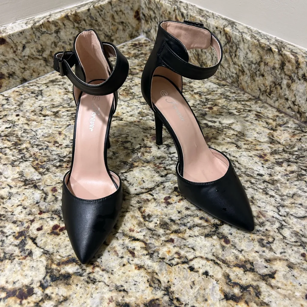 Forever 21 Elegant Black Heels 7 1/2 Luke NEW - Image 8
