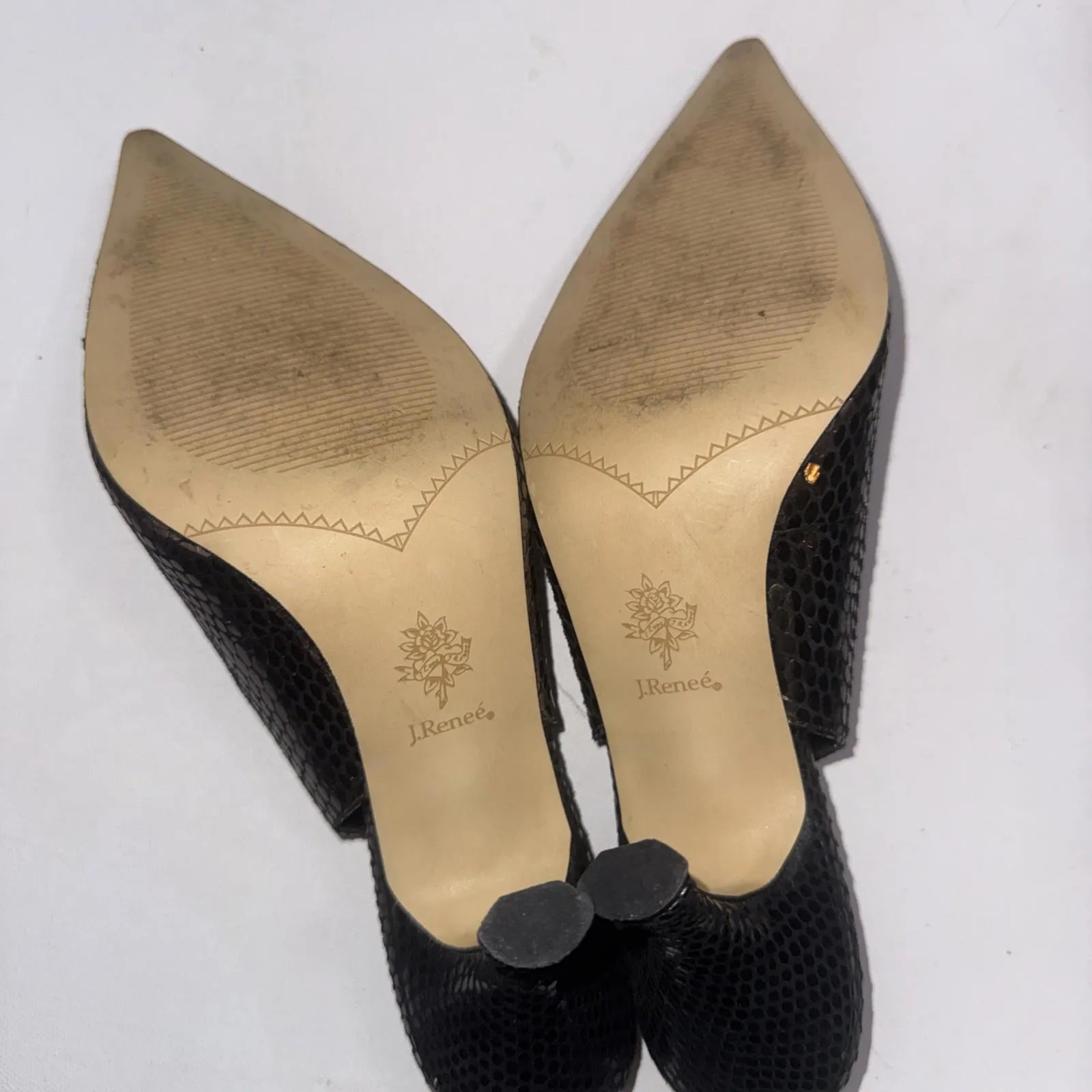 J. RENEE Casual Dress Black Point Heels Slingback Classy Timeless Shoes Size 8.5 - Image 10