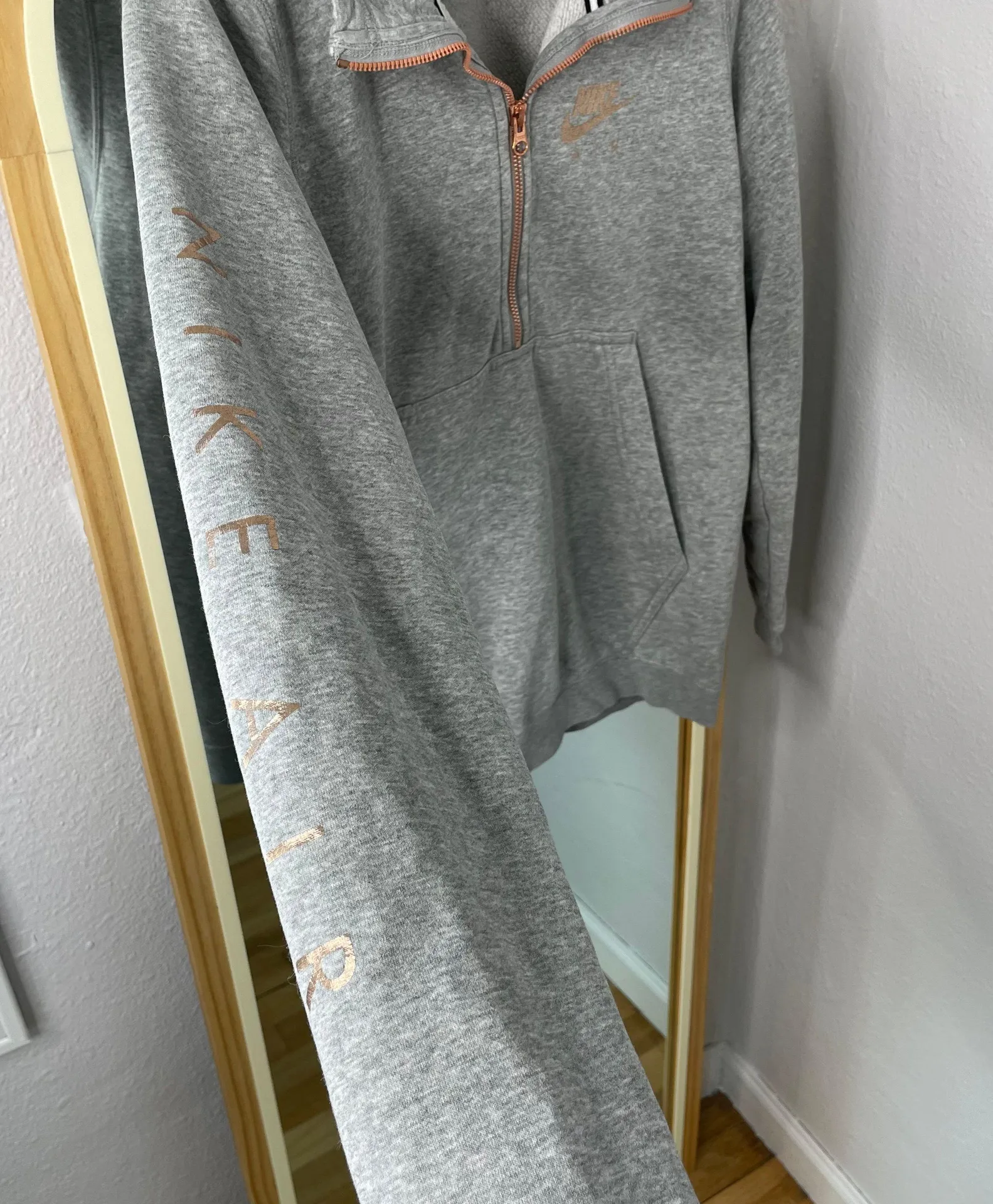 Nike Air gray half zip collared sweatshirt - Image 2