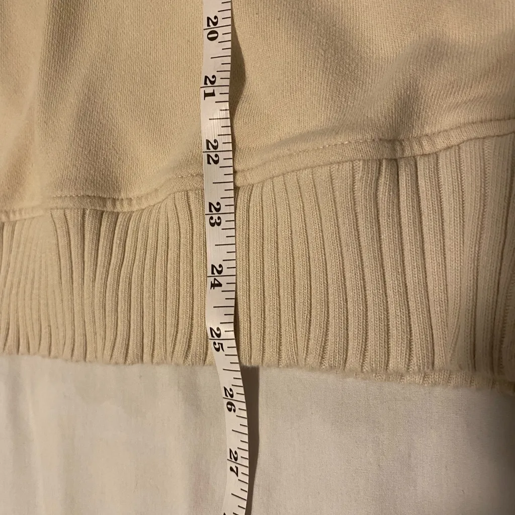 Aerie Women Small Petite Pullover Down to Earth Beige 1/4 Zip Mock Neck Preppy - Image 6