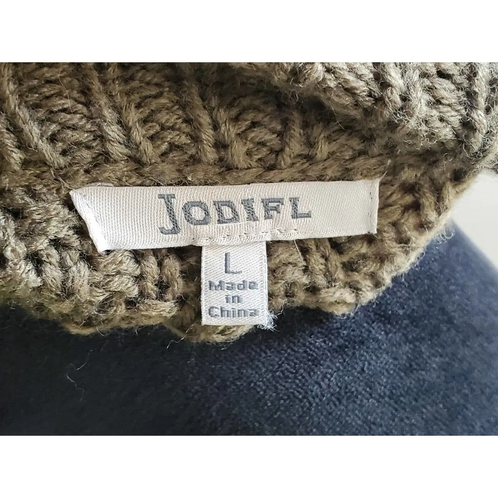 Jodifl Women's Gree 100% Acrylic Halter Neck Long Sleeve knit Sweater Size Large - Image 8