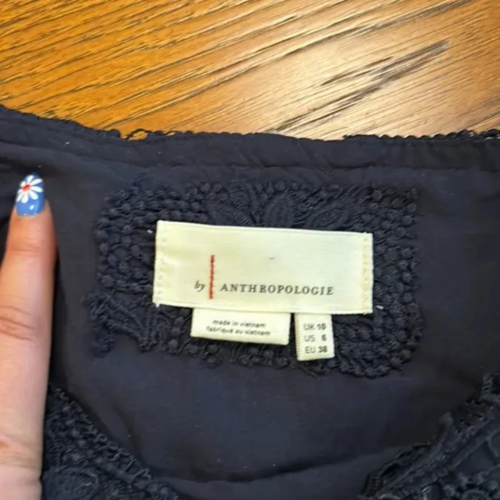 Anthropologie Charleston Lace blue mini dress size 6 - Image 7