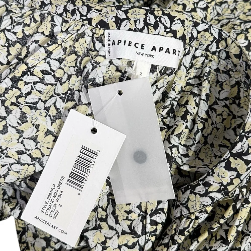 APIECE APART Cobano Cotton Poplin Mini Dress, Fauna Black, Small - Image 16