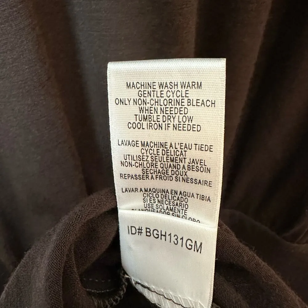 BCBG MAXAZRIA Wool Blend Long Sleeve Brown Midi Dress Size Small - Image 9