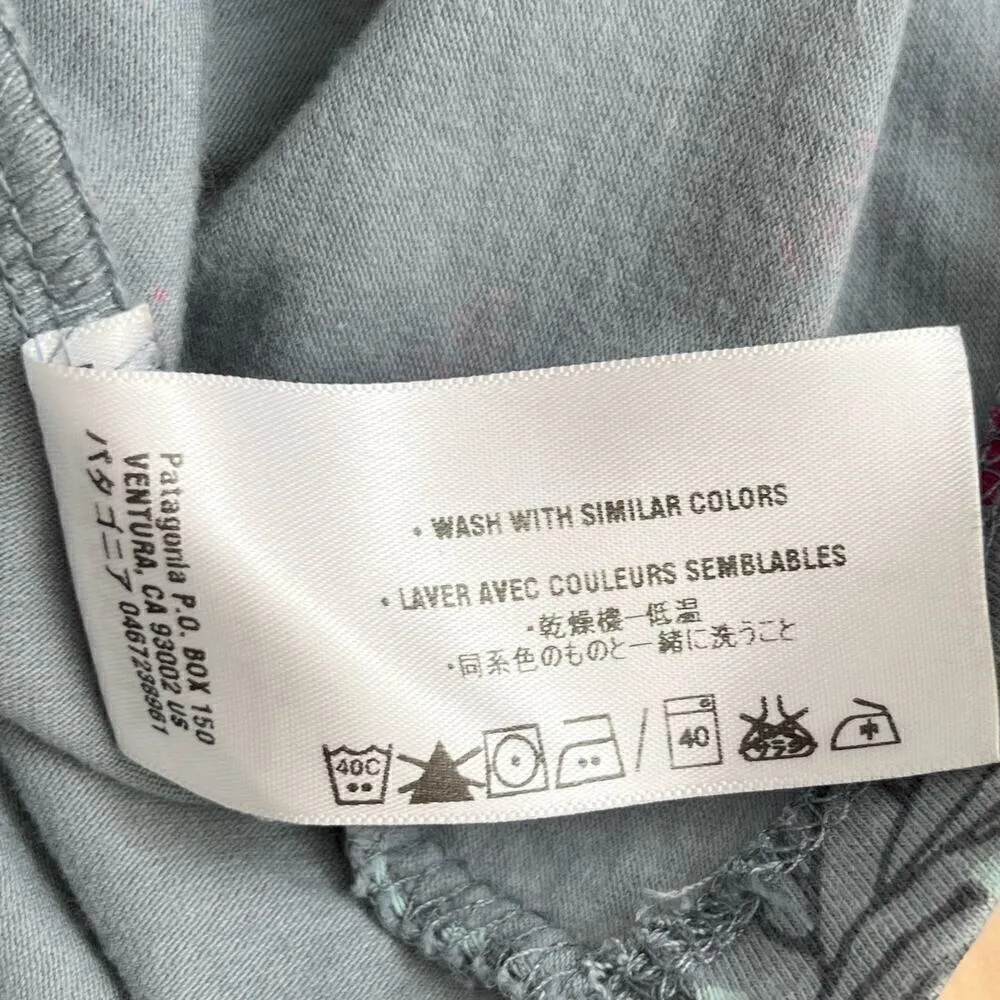 Patagonia Margot Organic Cotton Dress‎ in Grey Pink Floral Sleeveless, Small - Image 12