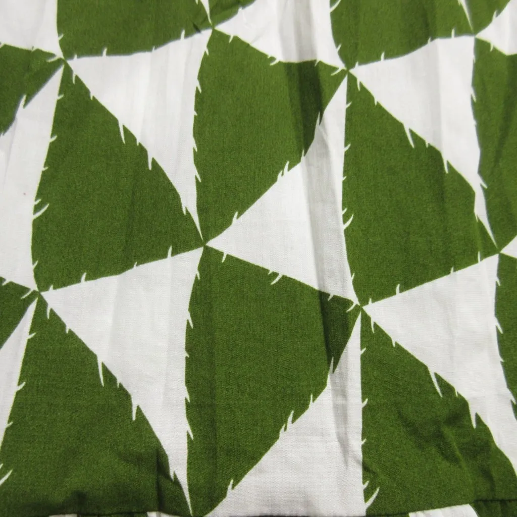 NWT Anthropologie Maeve Bettina in Green & White Traingles Cotton Shirt Dress XL - Image 9