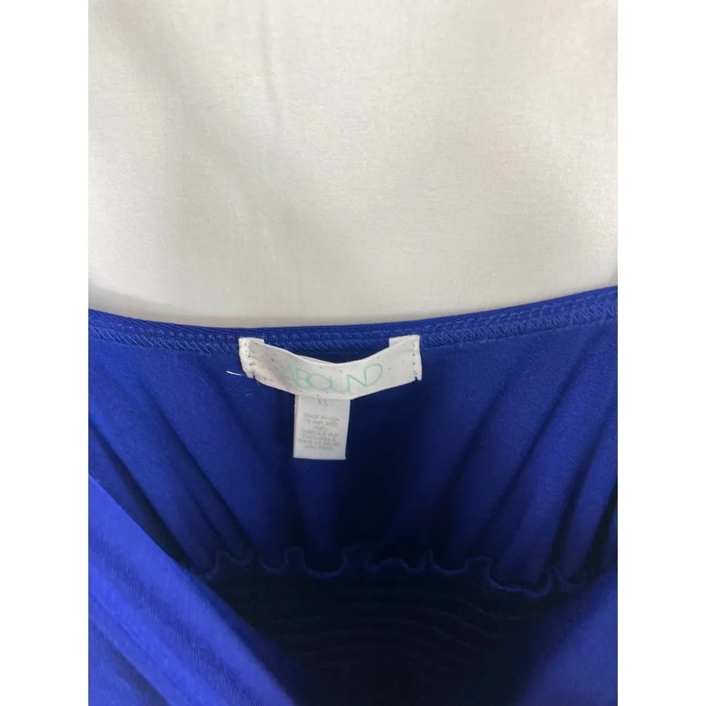 NWT Abound Sweetheart Smocked Waist Midi Dress In Blue Clematis XS - Image 4