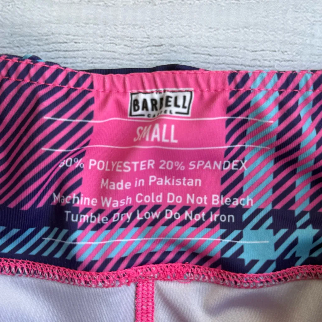 RARE The Barbell Cartel Pink Tartan Comp Short 2.5” Size S - Image 4