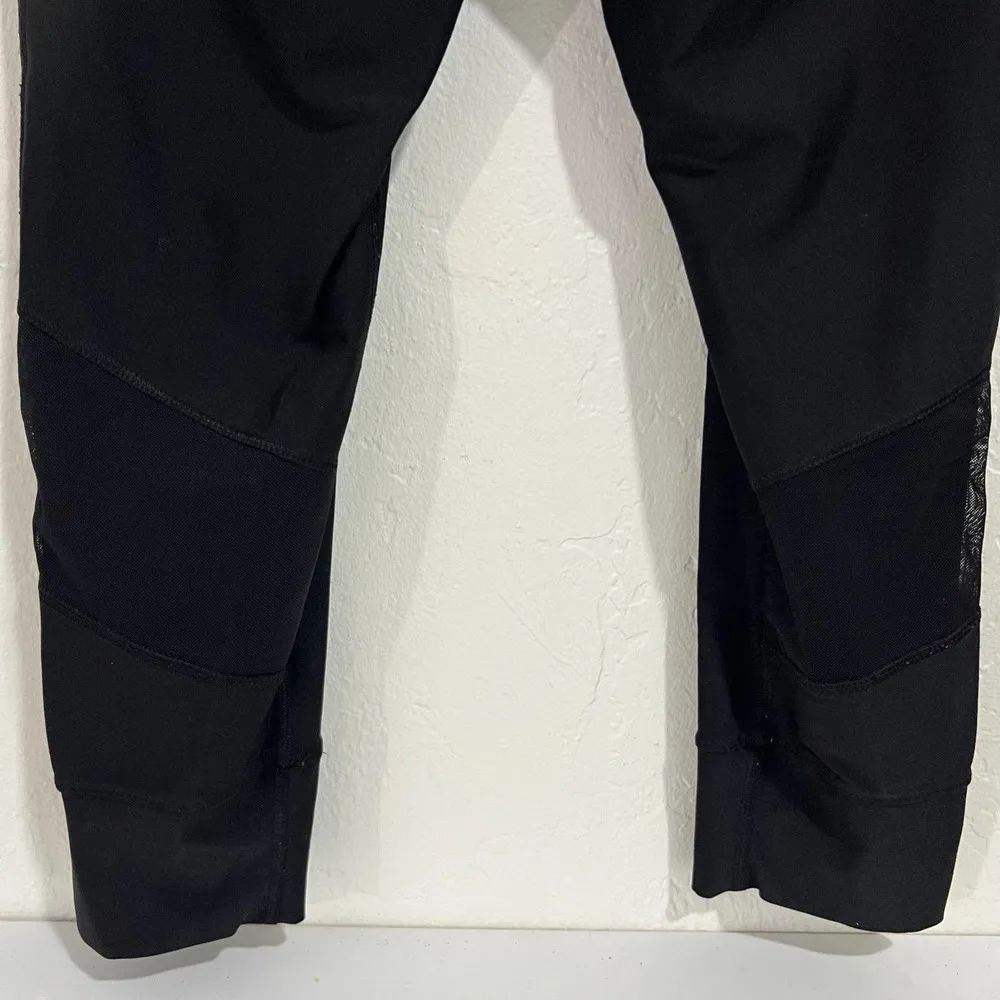 RBX Black Reflective Mesh Leg Cropped Leggings Size Small - Image 5