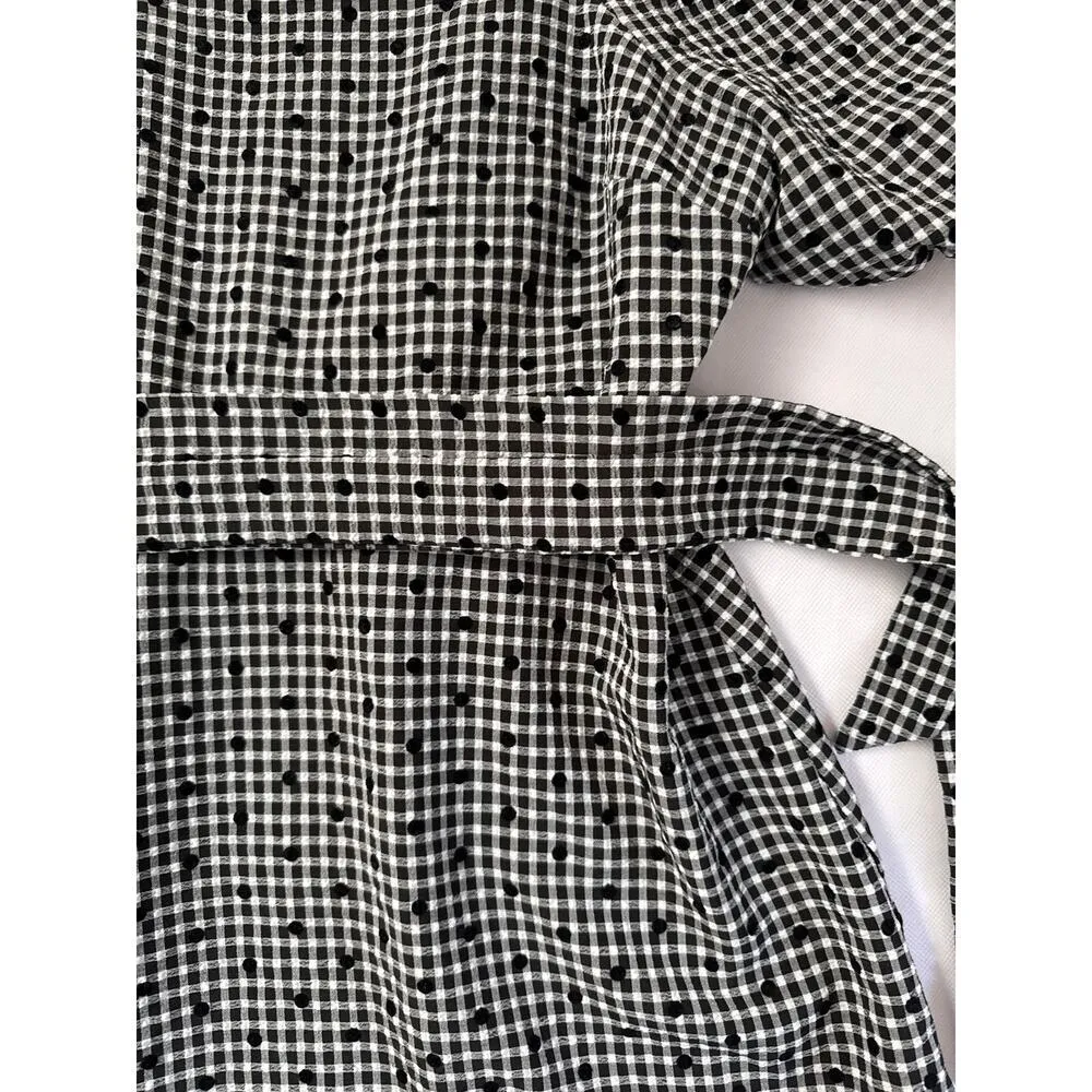 Women’s F&F Black Plaid Maxi Summer Dress Sz 14 - Image 2