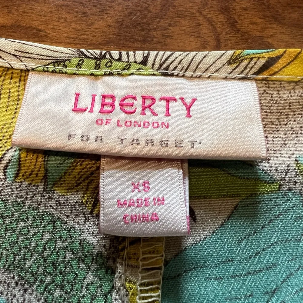 Liberty of London for Target Yellow Green Sunflower Floral Boho Top Blouse XS - Image 8