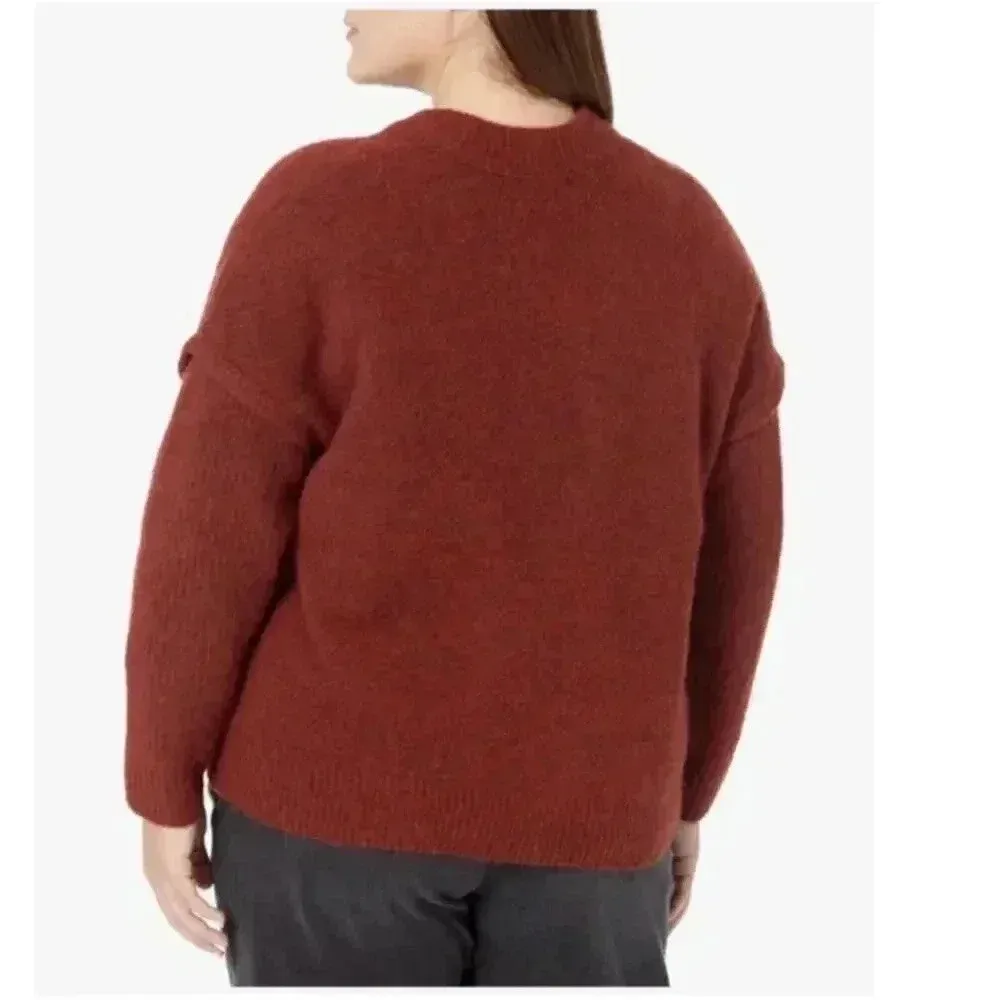 Madewell Plus Alpaca Wool Cable Havener Pullover Sweater Heather Auburn 3X NWT - Image 5