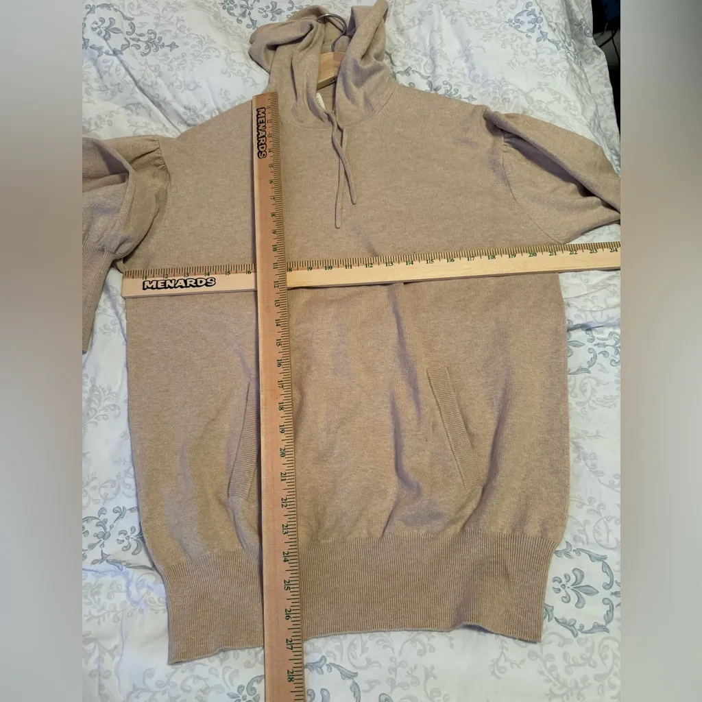 Ann Mashburn cotton/cashmere Oatmeal hoodie womens‎ size medium - Image 5