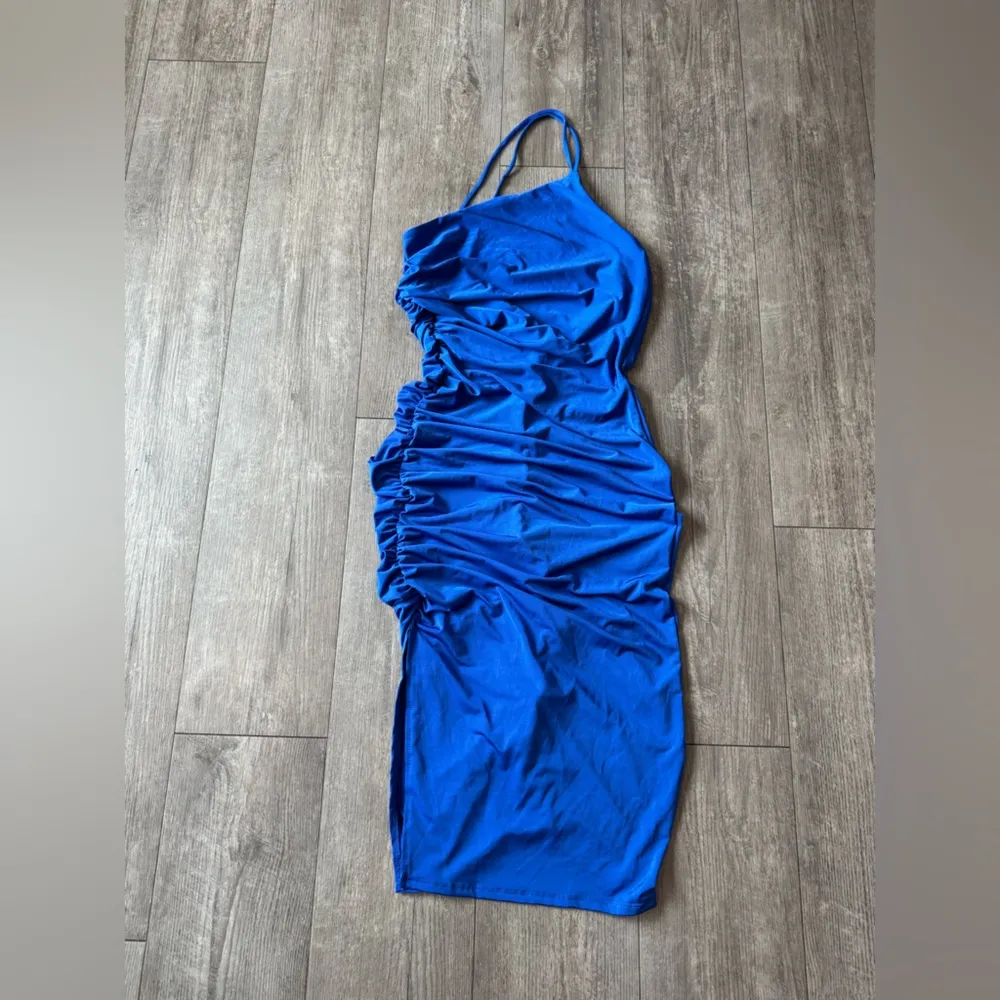 AMTIOUS Vibrant Blue Ruched Dress Size M - Image 2