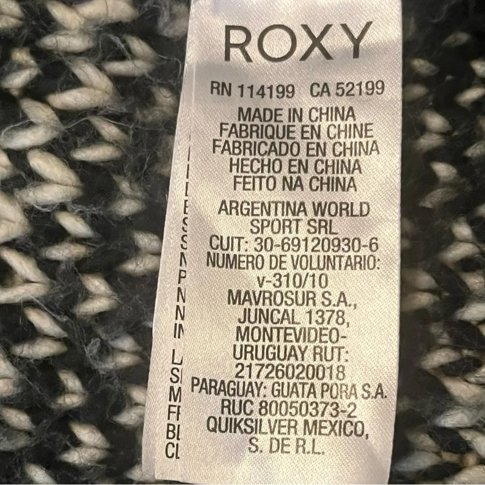 Roxy  Y2K Karid Boho Open Front Cardigan Sweater Women’s Small White Black Aztec‎ - Image 5