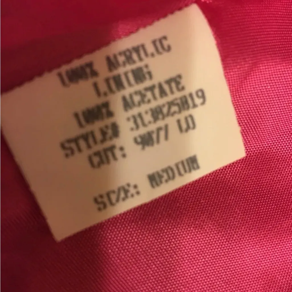 Women’s‎ Blazer coat ‘Lily’ black white with pink Med vintage fitted made in USA - Image 7