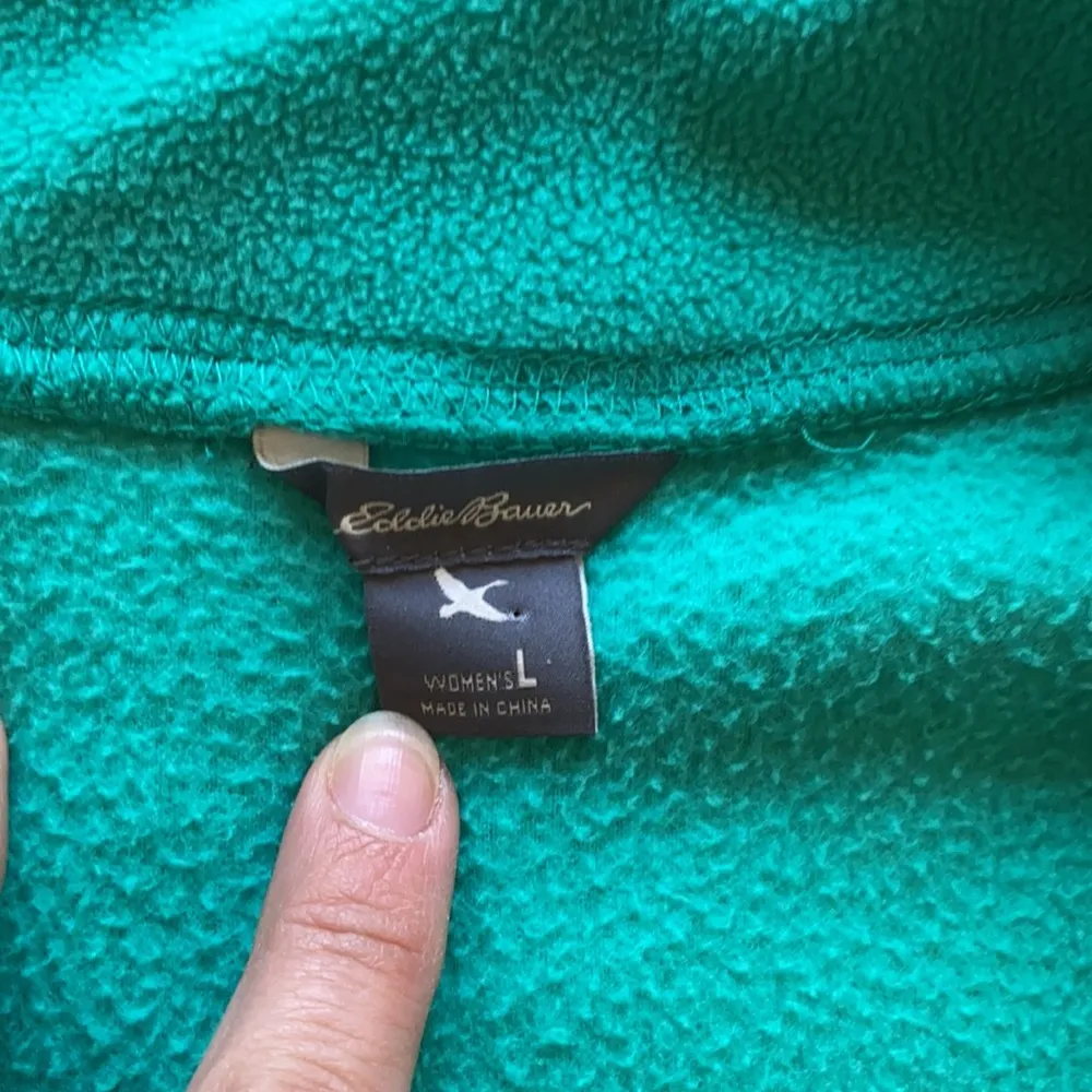 Vibrant teal green Eddie Bauer fleece - Image 3