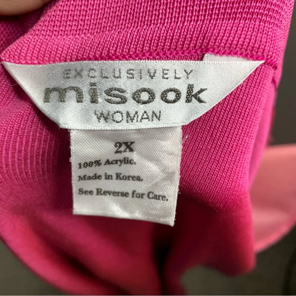 Misook pink knit‎ sweater jacket size 2X - Image 3