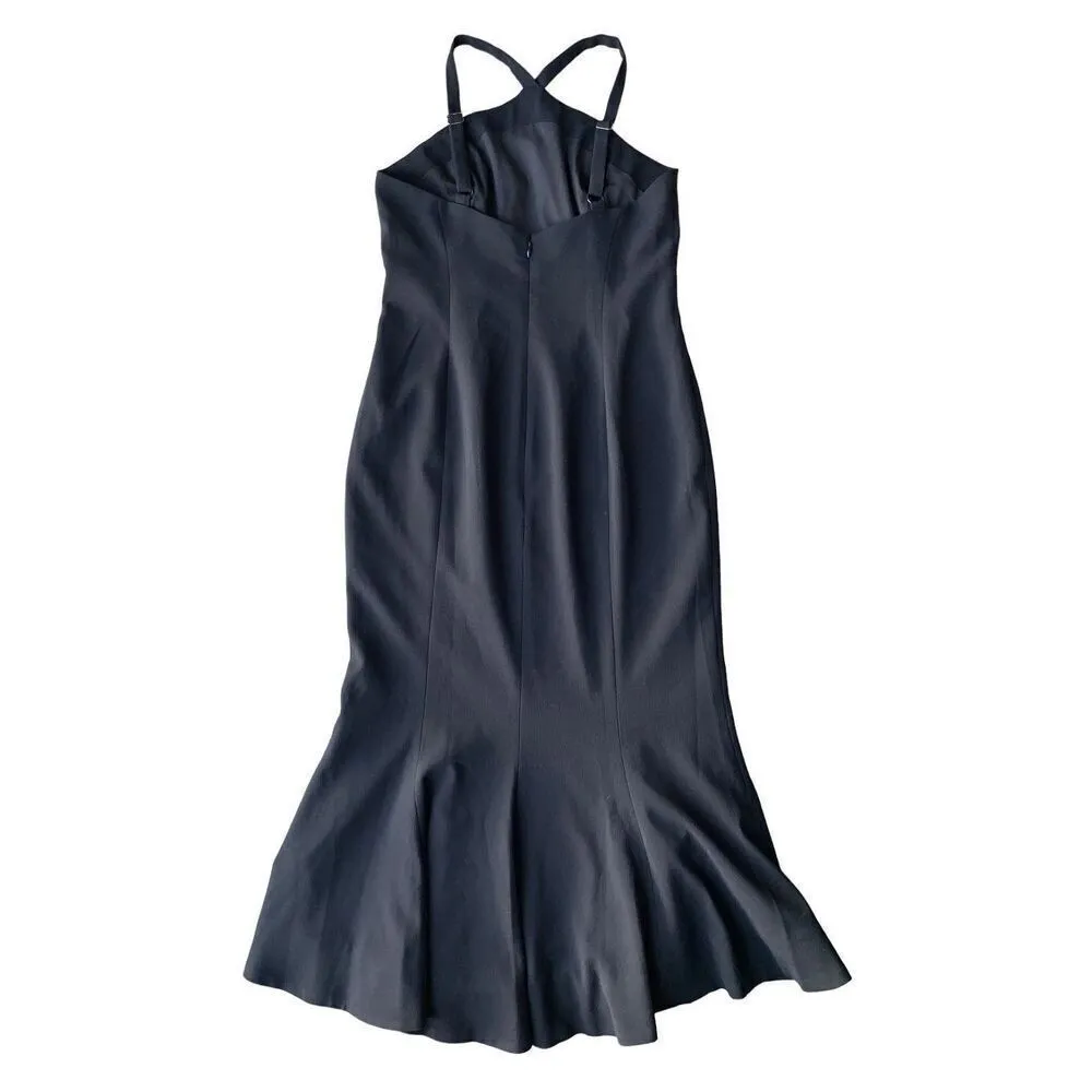 Dress the Population Tessa Crepe Mermaid Midi Dress In Black - Image 9