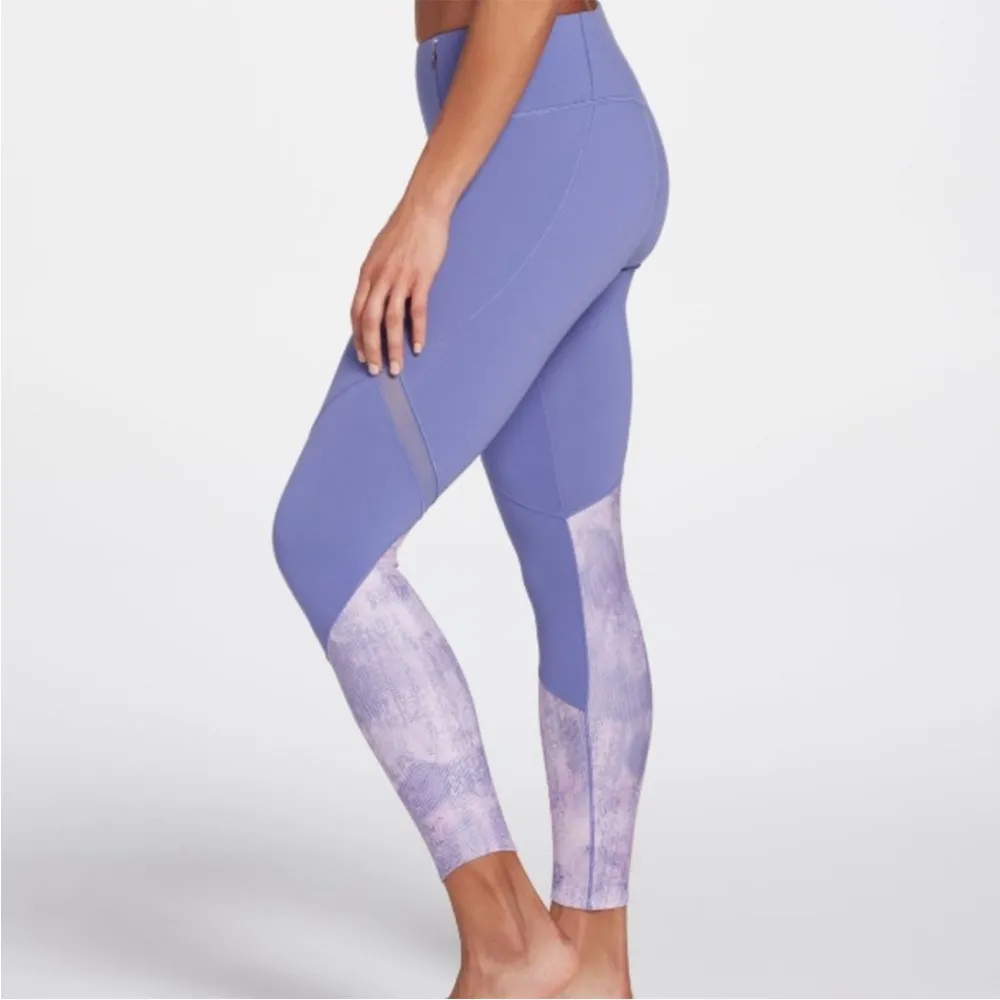 Womens New CALIA Essential Carrie Underwood Leggings High Rise 7/8 Ankle Spliced Purple - Image 2