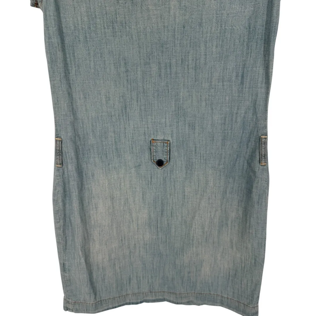 Lucky Brand Dungarees Denim Romper Shirt Dress Size Small Y2K Western Festival - Image 12