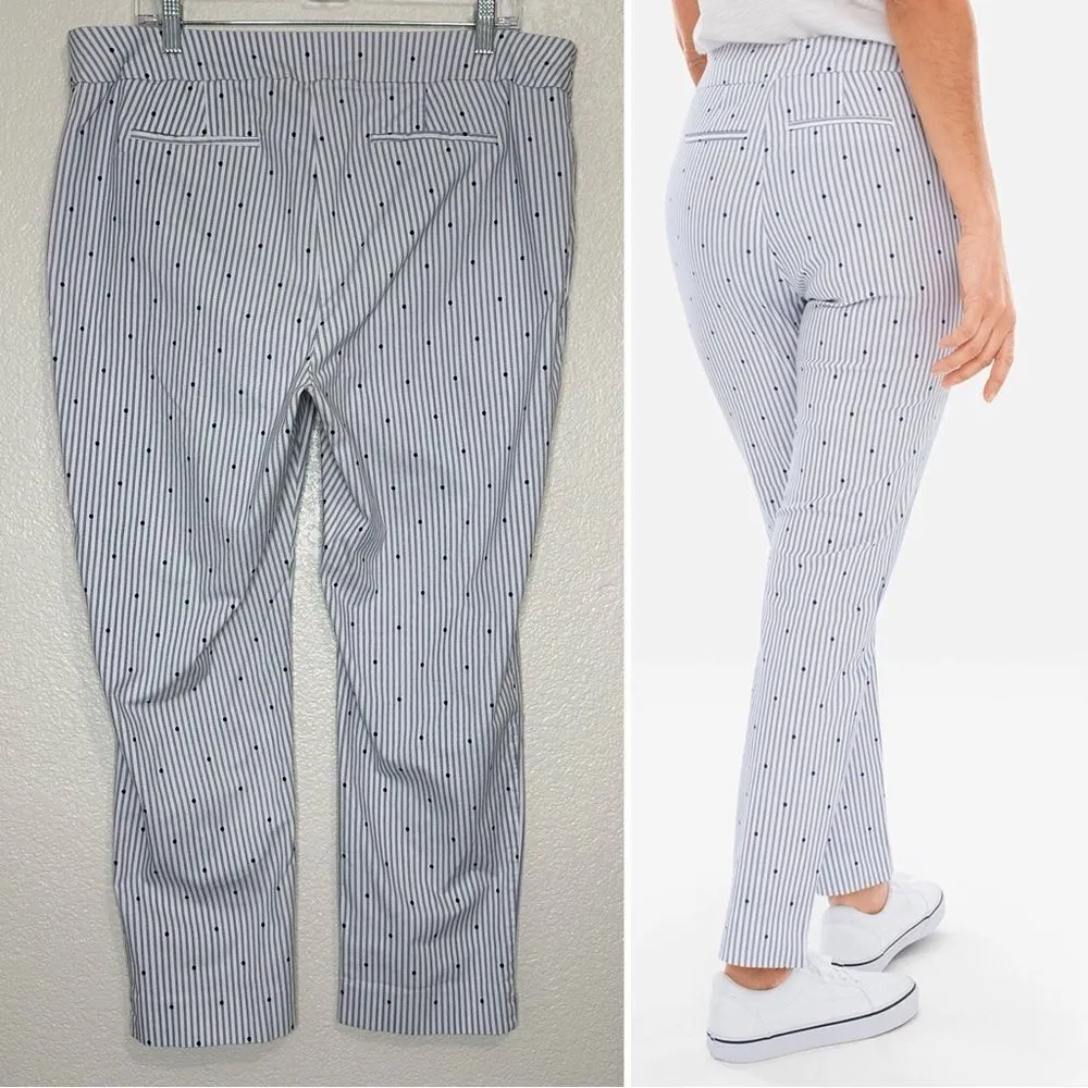 Chico's So Slimming Brigitte Dot-Stripe Slim Ankle Pants, Sz 16 - Image 7