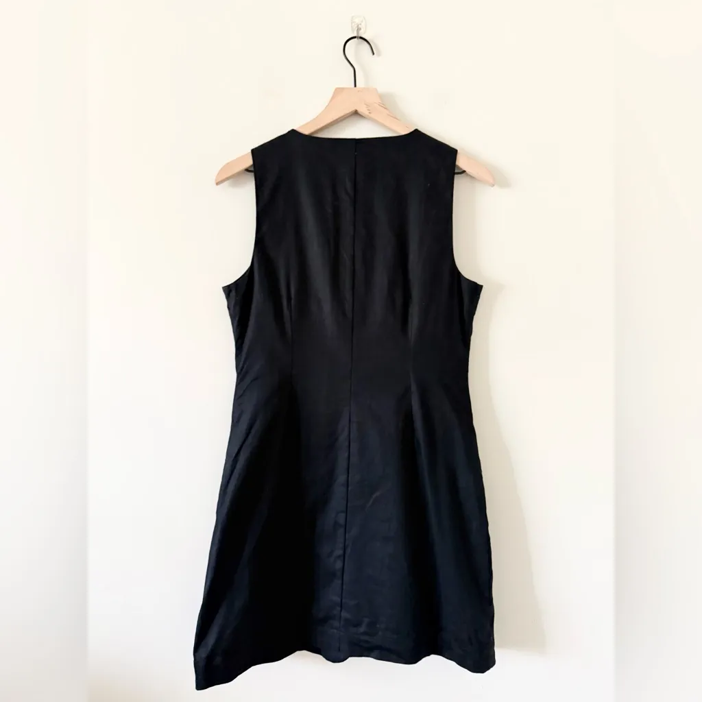 Banana Republic Linen Blend Square Neck Mini Dress in Black Size S - Image 6