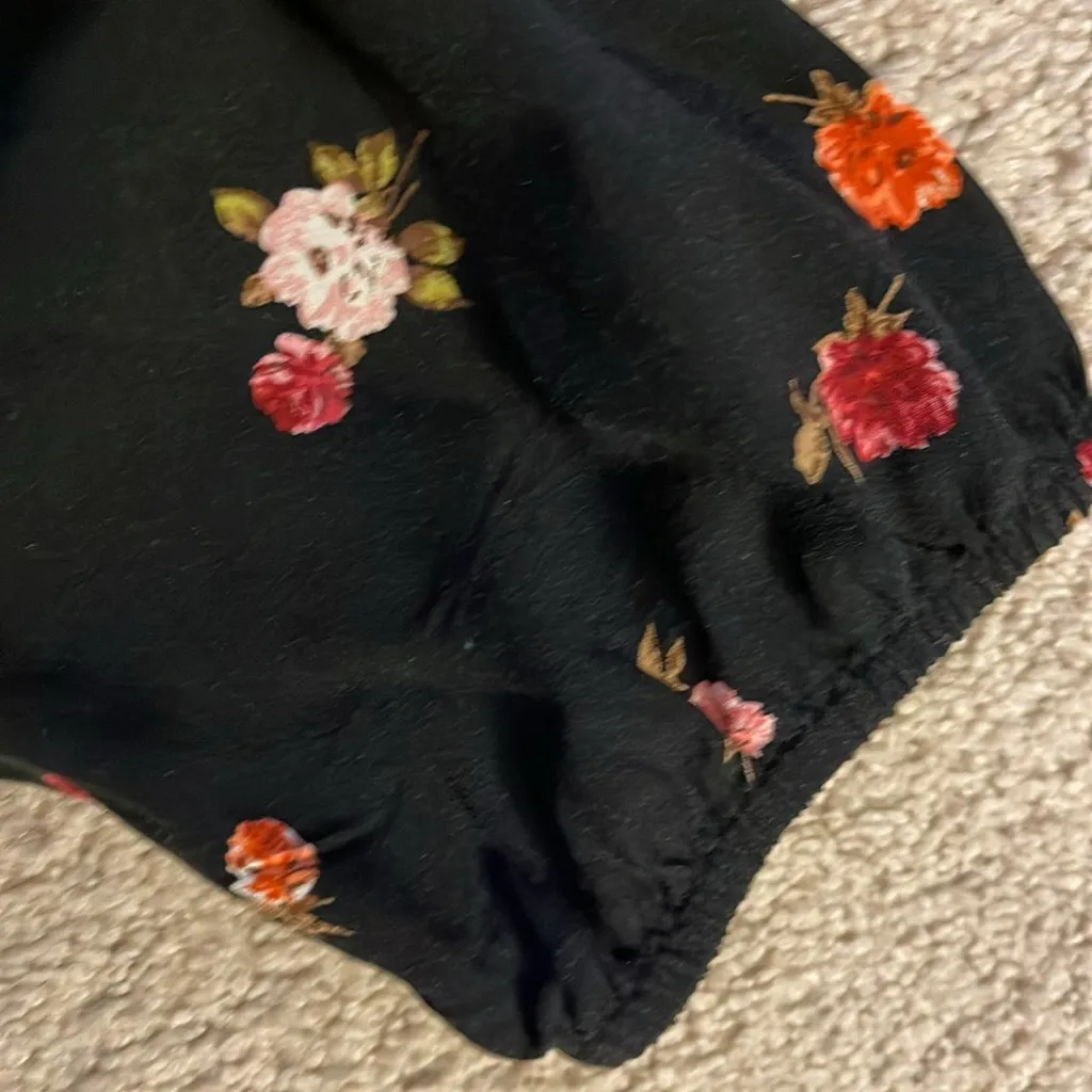 EGC black & floral J. Jill full button up long‎ sleeve midi dress size Medium - Image 5