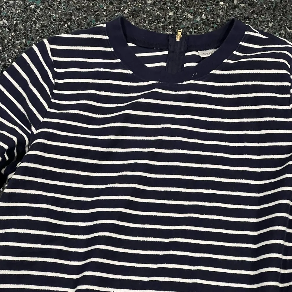 Women’s Hasting & Smith Large Blue & White Striped Long Sleeve Shirt - Image 2