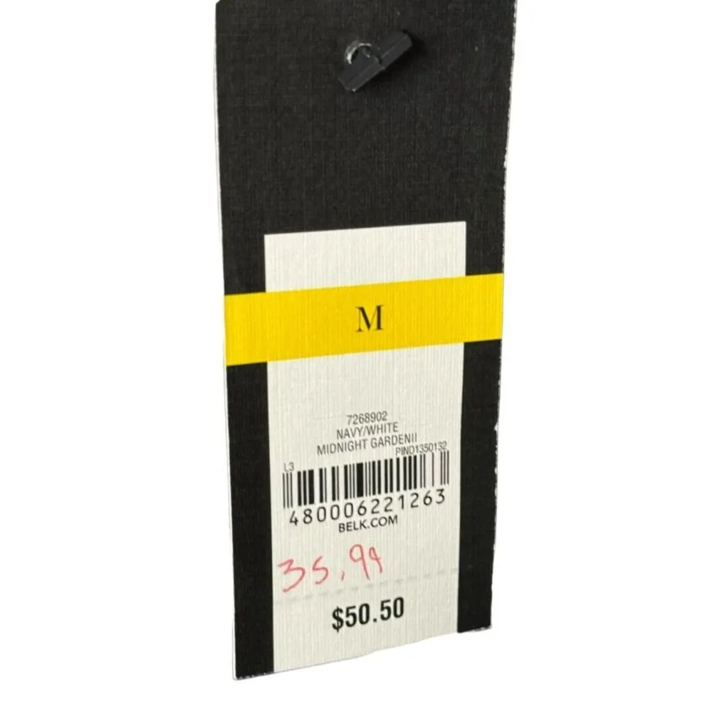 Crown & Ivy Women's Top Striped 3/4 Sleeve Ruffle Side Slits Black‎ Medium NWT - Image 5