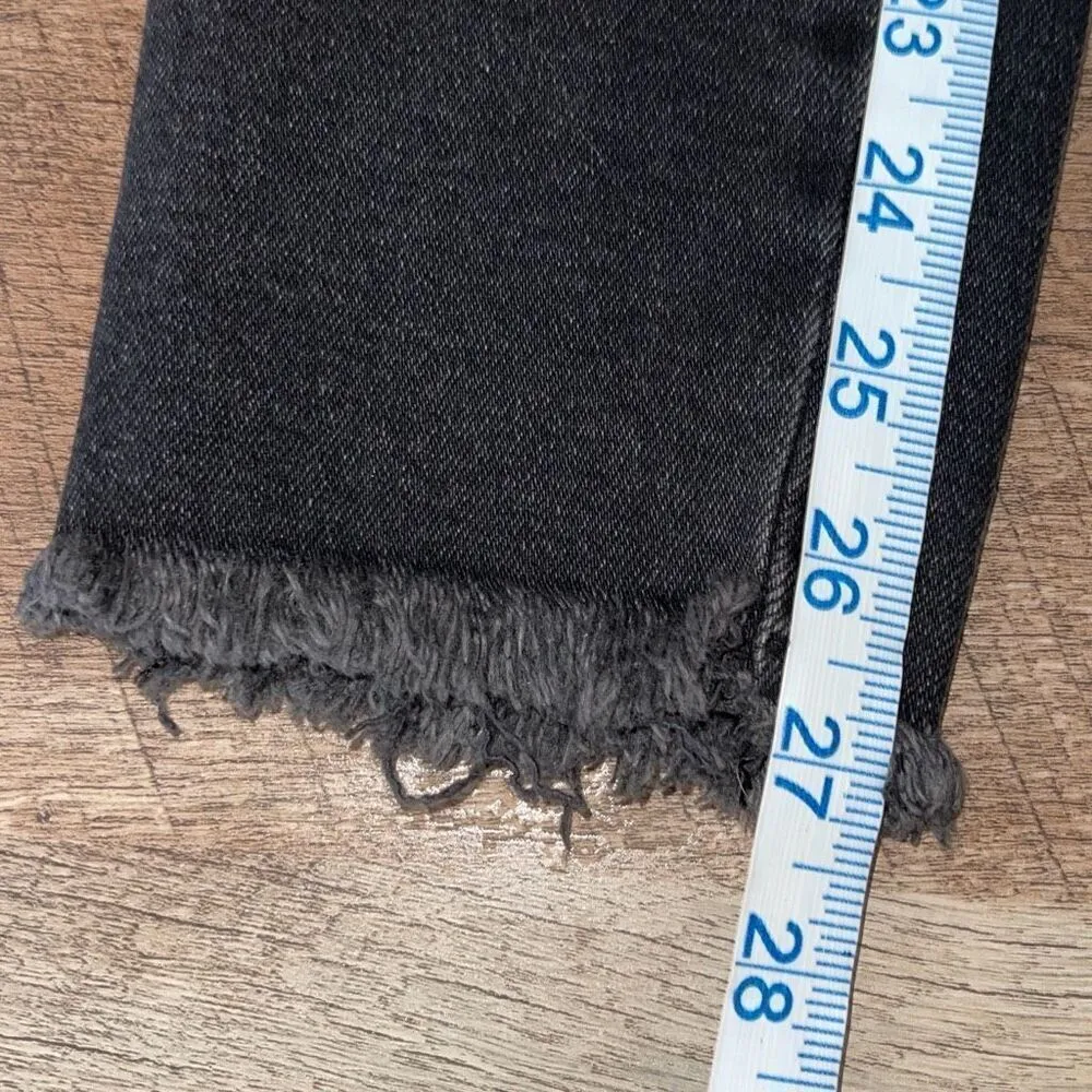 Free People Womens Fringe Hem Solid Cotton Blend Skinny Jeans Black‎ Size 26 NWT - Image 13