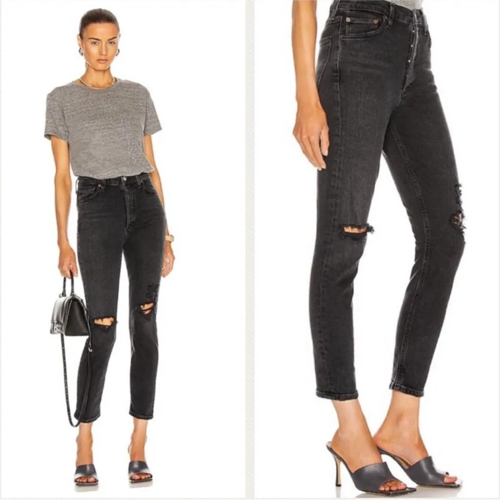 New! Agolde Nico High Rise Skinny in‎ Cassette Sz 26 $239 - Image 2