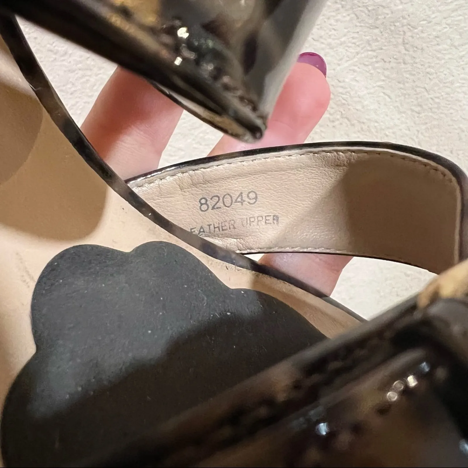 J. Crew Collection Patent leather leopard cheetah crossed buckle straps heels - Image 7