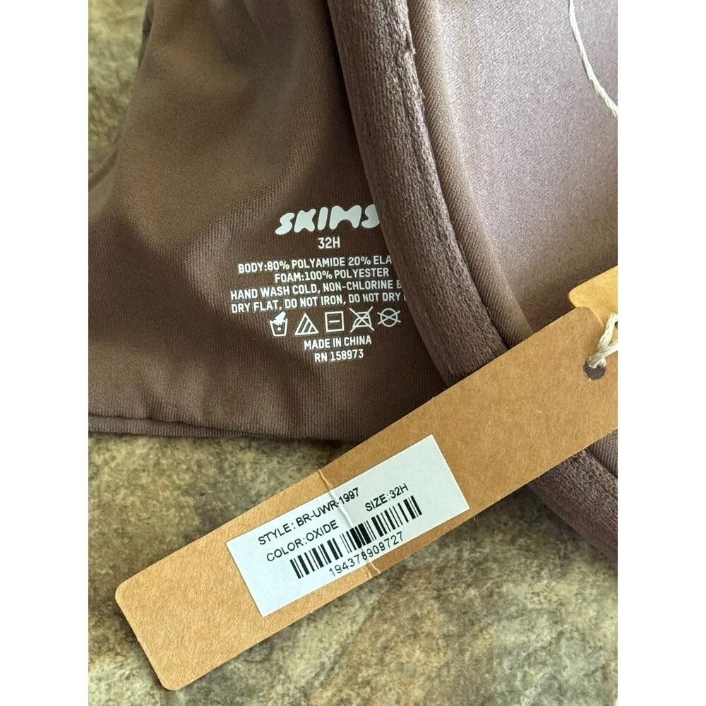 Skims Fits Everybody Scoop Plunge Bra Oxide Size 32H - Image 6