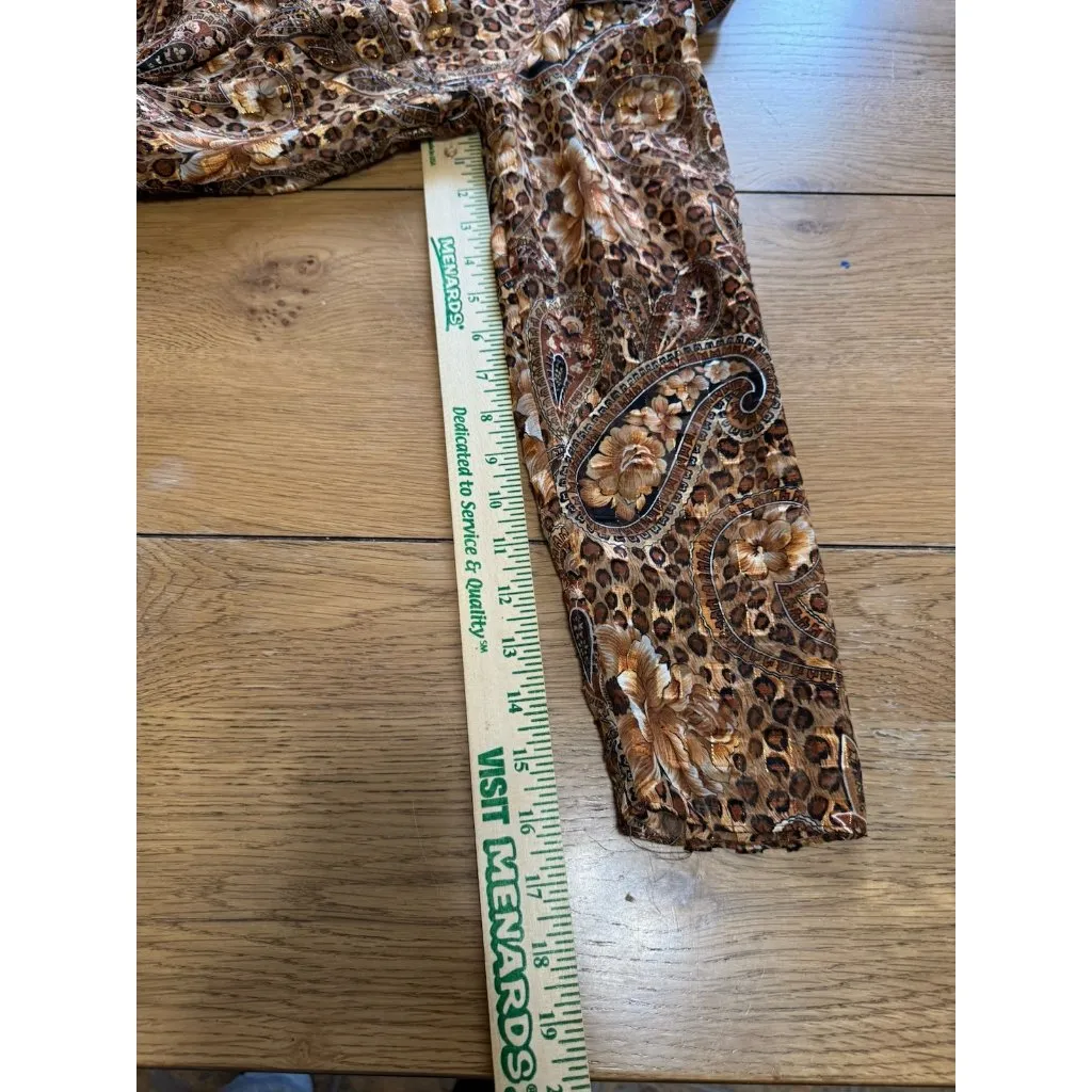 Midnight Velvet Women Size 8‎ Cardigan Open Front Sheer Duster Cover Up Vintage Gold - Image 8