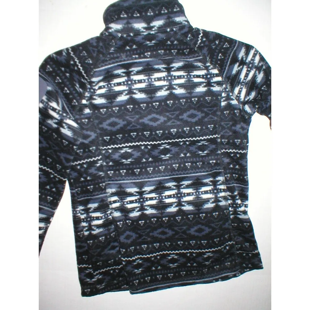 Womens NWT $60 New Free Country Micro Fleece Jacket Black Gray White S Warm - Image 7