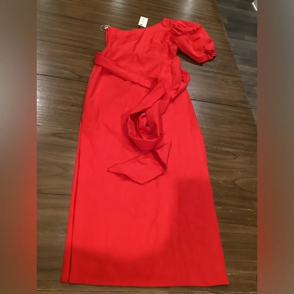 Cara Cara Lucia Dress high risk red bubble sleeve one shoulder cocktail dress M Size M - Image 10